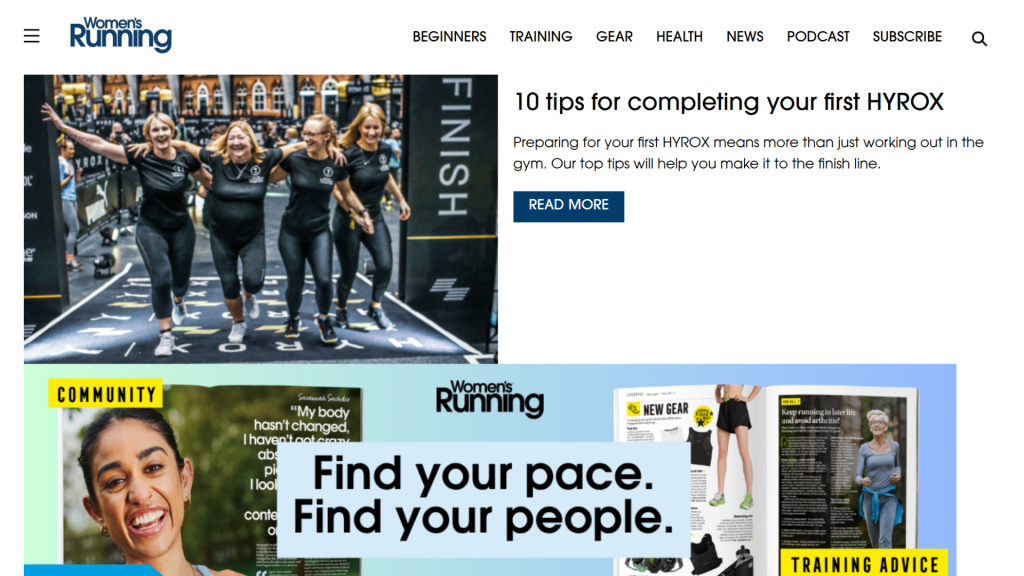 Women's Running, partner of Publisher Collective